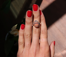 Load image into Gallery viewer, Lake Superior Agate Silver and Platinum Ring From USA Size 9