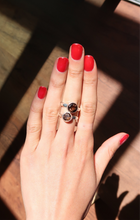 Load image into Gallery viewer, Smoky Quartz Silver and Platinum Ring From Brazil