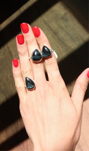 Load image into Gallery viewer, Blue Tigers Eye Silver and Platinum Ring From India