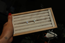 Load image into Gallery viewer, Blue Fire Rainbow Moonstone Silver and Platinum Ring From India
