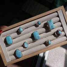 Load image into Gallery viewer, Larimar Silver and Platinum Ring From The Dominican Republic