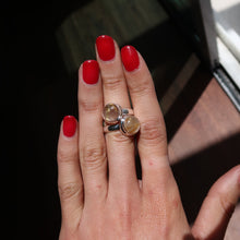 Load image into Gallery viewer, Golden Rutile Quartz Silver and Platinum Ring From Brazil