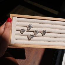 Load image into Gallery viewer, Black Rutile Quartz Silver and Platinum Heart Ring From Sri Lanka