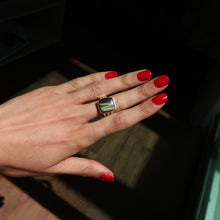 Load image into Gallery viewer, Blue Tigers Eye Silver and Platinum Ring From India