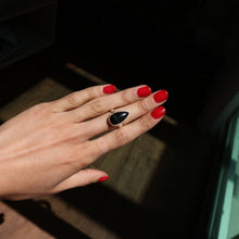 Load image into Gallery viewer, Blue Tigers Eye Silver and Platinum Ring From India