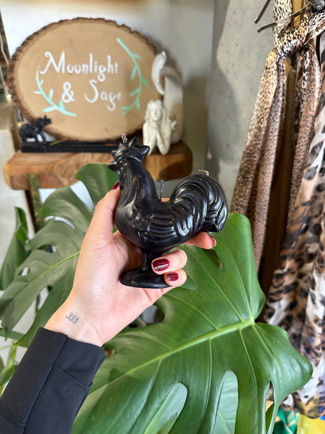 Black Rooster Candle