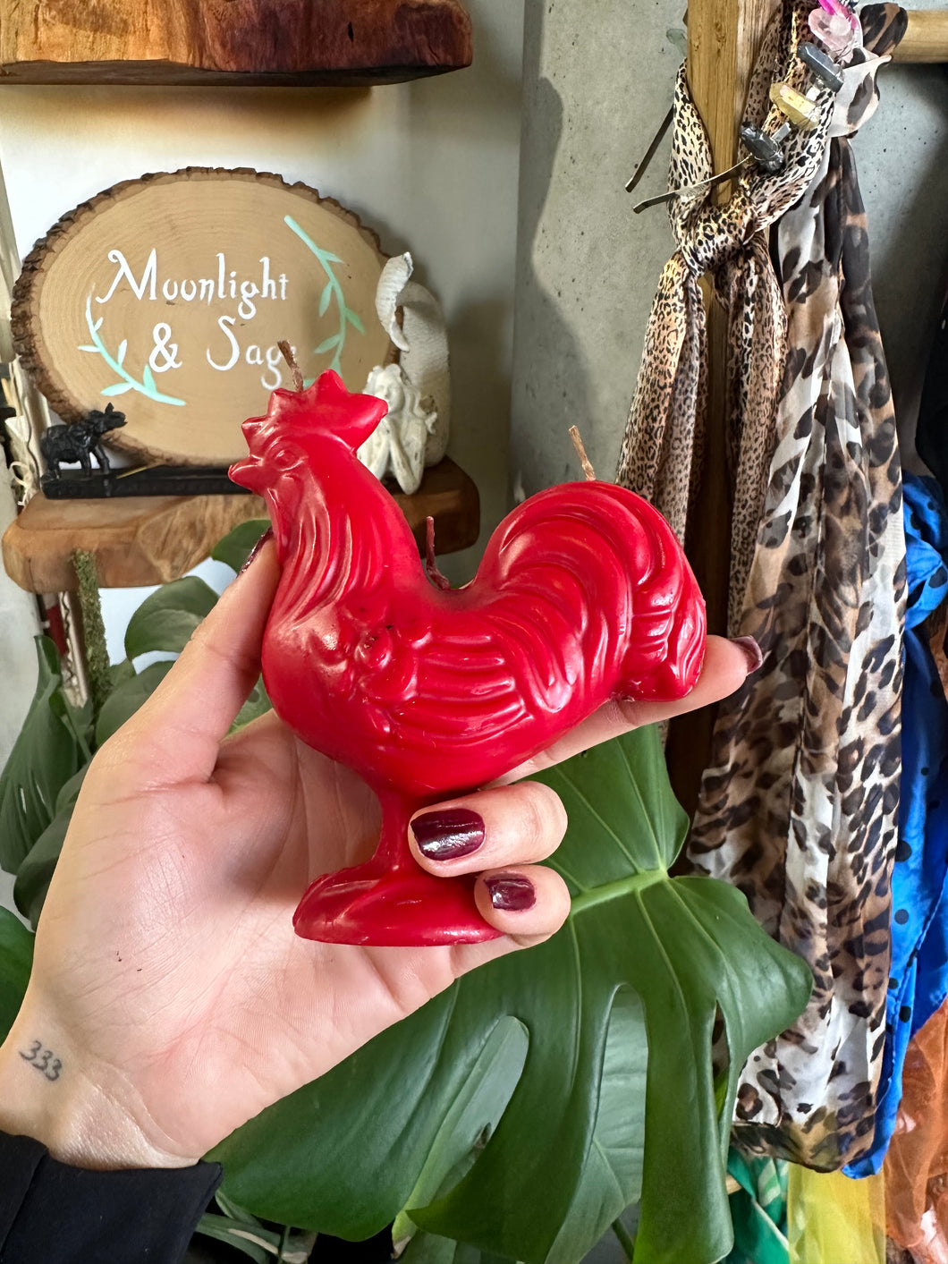 Red Rooster Candle
