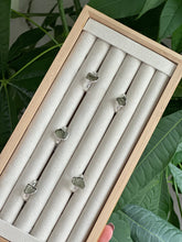 Load image into Gallery viewer, Moldavite Silver & Platinum Crystal Ring Size 5 From Czech Rep