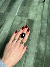 Load image into Gallery viewer, Black Onyx - Silver & Platinum Crystal Ring Size 6 Uruguay