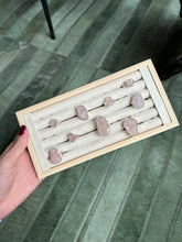 Load image into Gallery viewer, Raw Rose Quartz - Silver & Platinum Crystal Ring Size 8 Brazil