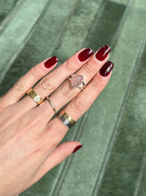 Load image into Gallery viewer, Raw Rose Quartz - Silver & Platinum Crystal Ring Size 6 Brazil