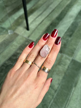 Load image into Gallery viewer, Raw Morganite- Silver & Platinum Crystal Ring Size 6 Brazil Medium