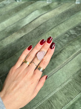 Load image into Gallery viewer, Raw Morganite - Silver & Platinum Crystal Ring Size 7 Brazil