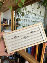 Load image into Gallery viewer, Blue Topaz Ring- Silver & Platinum Crystal Ring Size 5 Brazil