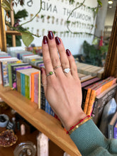 Load image into Gallery viewer, Ammolite Ring- Silver & Platinum Crystal Ring Size 12 Canada