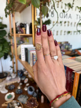 Load image into Gallery viewer, Libyan Desert Glass Ring- Silver & Platinum Crystal Ring Size 7 Egypt