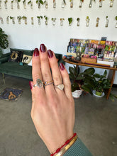 Load image into Gallery viewer, Moss Agate Silver & Platinum Crystal Ring Size 10 From Canada