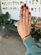 Load image into Gallery viewer, Black Tourmaline and Herkimer Diamond Silver & Platinum Crystal Ring Size 8 from Brazil/USA