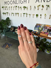 Load image into Gallery viewer, Moonstone and Labradorite Silver & Platinum Crystal Ring Size 5 from Sri Lanka/Canada