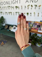 Load image into Gallery viewer, Moonstone and Labradorite Silver & Platinum Crystal Ring Size 6 - Sri Lanka/Canada