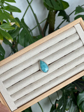 Load image into Gallery viewer, Larimar Silver & Platinum Crystal Ring Size 8 from Dominican Republic