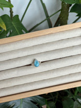 Load image into Gallery viewer, Larimar Silver & Platinum Crystal Ring Size 5 from Dominican Republic