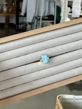 Load image into Gallery viewer, Larimar Silver & Platinum Crystal Ring Size 5 from Dominican Republic