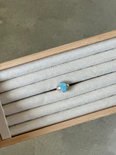 Load image into Gallery viewer, Larimar Silver & Platinum Crystal Ring Size 6 from Dominican Republic