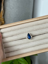 Load image into Gallery viewer, Blue Fire Labradorite Silver & Platinum Crystal Ring Size 7 from Canada