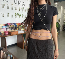 Load image into Gallery viewer, Crystal Visions Waist Beads Divination, Insight, Wisdom Spelled Beads - Third Eye (Light Purple, Green, White)