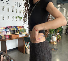 Load image into Gallery viewer, Crystal Visions Waist Beads Divination, Insight, Wisdom Spelled Beads - Third Eye (Light Purple, Green, White)