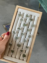 Load image into Gallery viewer, Moldavite Silver & Platinum Crystal Ring Size 8 from Czech Republic