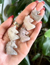 Load image into Gallery viewer, Pink Amethyst Unicorn Crystal Carving