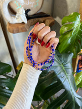 Load image into Gallery viewer, Crystal Visions Waist Beads Divination, Insight, Wisdom Spelled Beads - High Priestess (Purple / Purpley Dark Blue, Gold)