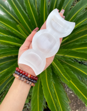 Load image into Gallery viewer, Triple Selenite Moon Crystal Carving - (LAST IN STOCK)