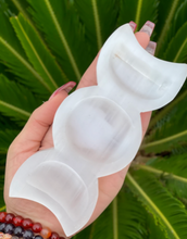 Load image into Gallery viewer, Triple Selenite Moon Crystal Carving - (LAST IN STOCK)