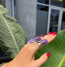 Load image into Gallery viewer, Charoite Sterling Silver Adjustable Ring