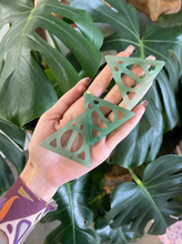 Load image into Gallery viewer, Green Adventurine Deadly Hallows Symbol Crystal Carving