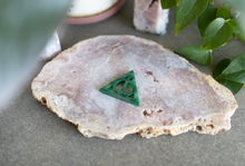 Load image into Gallery viewer, Green Adventurine Deadly Hallows Symbol Crystal Carving