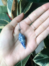 Load image into Gallery viewer, Blue Vein Jasper Pendulum + Pendulum Necklace + Chain