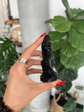 Load image into Gallery viewer, Black Obsidian Mermaid On Rock Crystal Mermaid