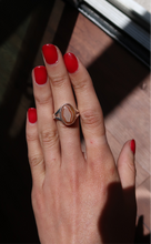 Load image into Gallery viewer, Lake Superior Agate Silver and Platinum Ring From USA Size 7
