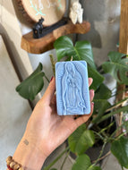 Blue Our Lady Guadalupe Candle