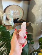 Rose Quartz Mermaid Crystal Carving