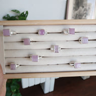 Kunzite Silver and Platinum Ring From Madagascar