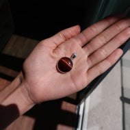 Red Tigers Eye Silver & Platinum Pendant From South Africa