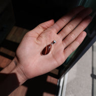 Red Tigers Eye Silver & Platinum Pendant From South Africa