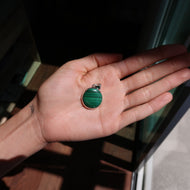 Malachite Silver & Platinum Pendant From Russia