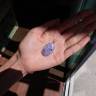 Lepidolite Silver & Platinum Pendant From Brazil