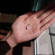 Morganite Silver & Platinum Pendant From Brazil